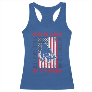 Funny Back Up Terry Put It In Reverse Racerback Tank Top Oh Lawd Jesus What Is You Doin TS11 Royal Blue Print Your Wear