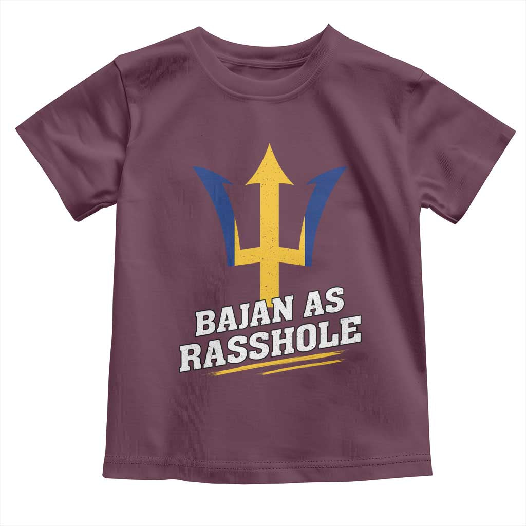 Funny Bajan As Rasshole Toddler T Shirt Barbados Tridents TS11 Maroon Print Your Wear
