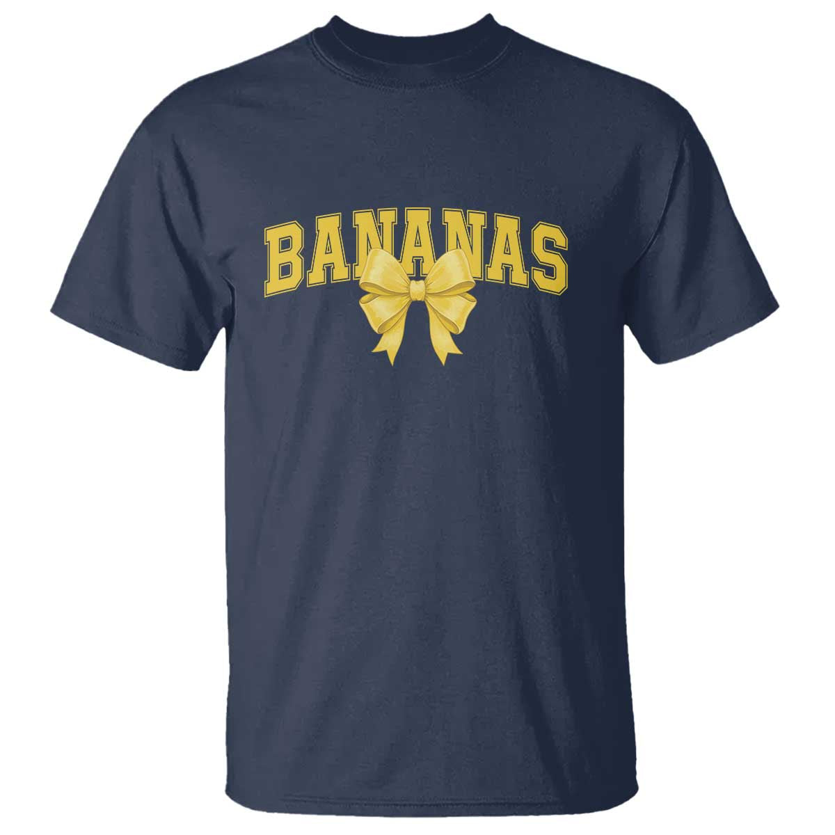 Funny Bananas Coquette Bow Baseball Player T Shirt TS11 Navy Print Your Wear