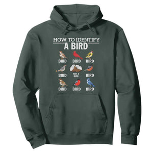 Funny Bird Watching Hoodie How To Identify A Bird TS02 Dark Forest Green Print Your Wear