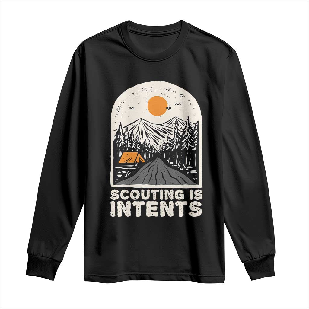 Funny Camping Is Intent Long Sleeve Shirt For Camper Hiking Outdoors Adventure Lover TS02 Black Print Your Wear