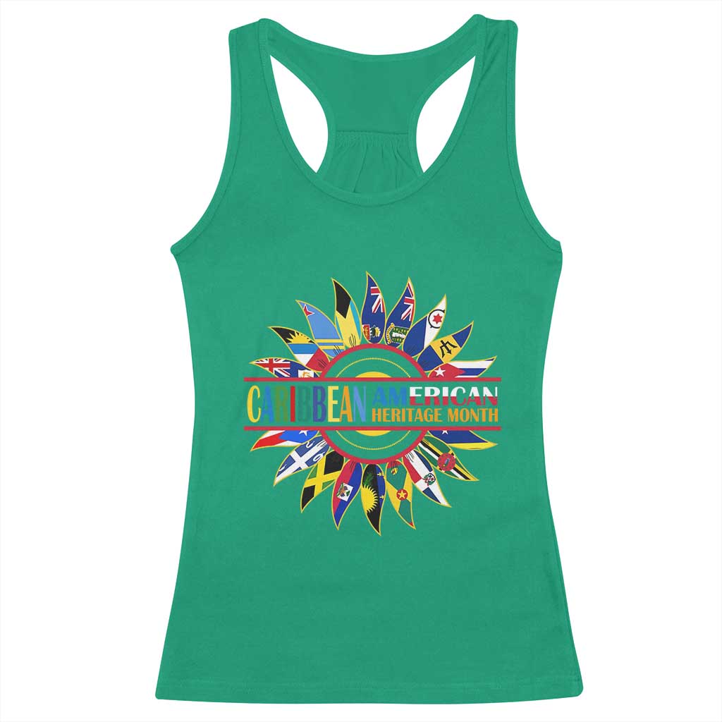 Funny Caribbean American Heritage Month Racerback Tank Top Flower TS11 Irish Green Print Your Wear