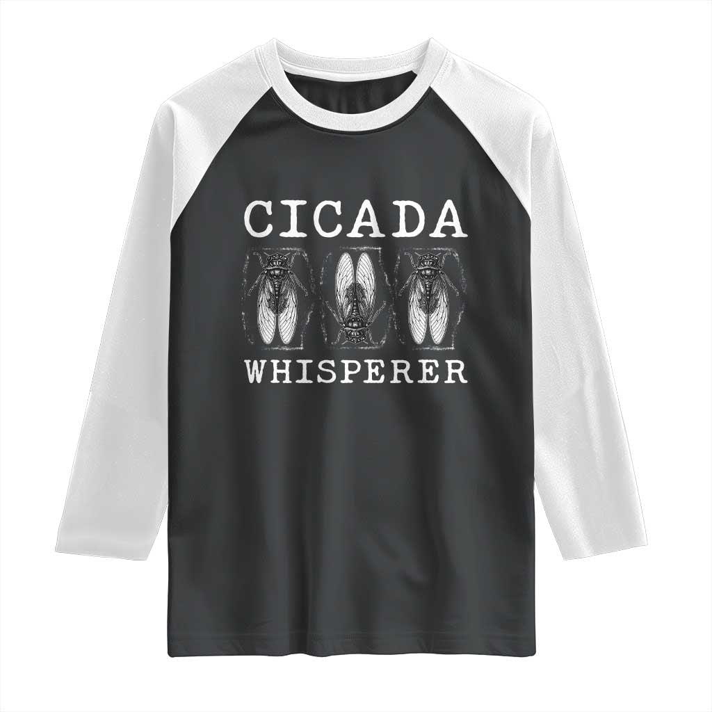 Funny Cicada Whisperer Raglan Shirt Periodical Cicada Swarm TS11 Black White Print Your Wear