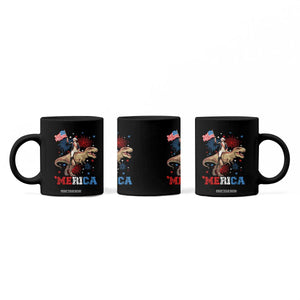 Funny George Washington Riding a Tyrannosaurus Rex 'Merica Coffee Mug American Flag TS11 Print Your Wear