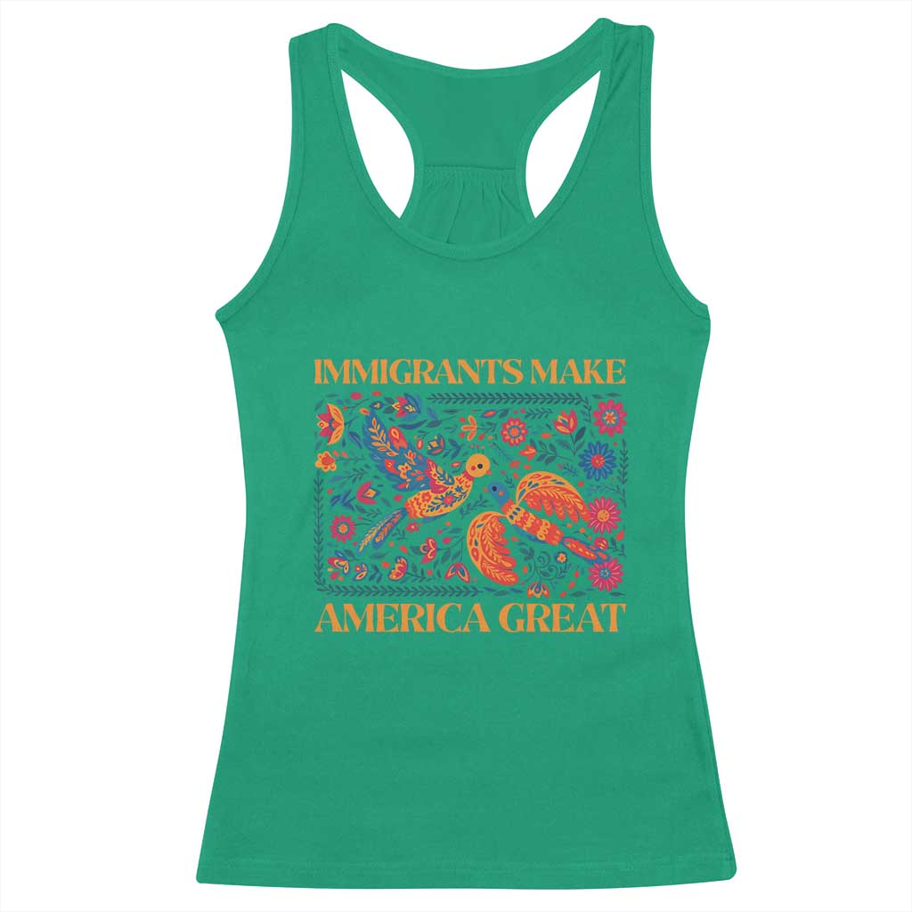 Funny Immigrants Make America Great Racerback Tank Top Floral Flower Birds Human Rights TS11 Irish Green Print Your Wear
