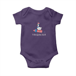 Funny July 4th Goose Baby Onesie Patriotic Goose Firework Firequacker Independence Day TS10 Purple Print Your Wear