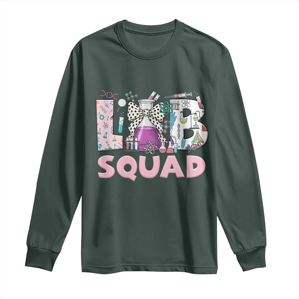 Funny Lab Squad Chemistry Laboratory Week Long Sleeve Shirt TS11 Dark Forest Green Print Your Wear