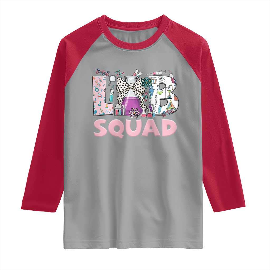 Funny Lab Squad Chemistry Laboratory Week Raglan Shirt TS11 Sport Gray Red Print Your Wear