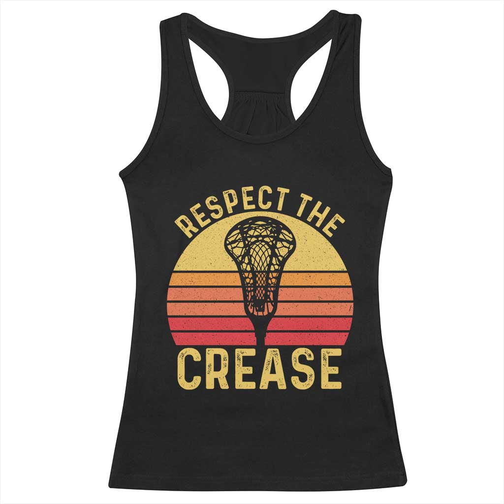 Funny Lacrosse Lax Goalie Goalkeeper Racerback Tank Top Respect The Crease TS11 Black Print Your Wear