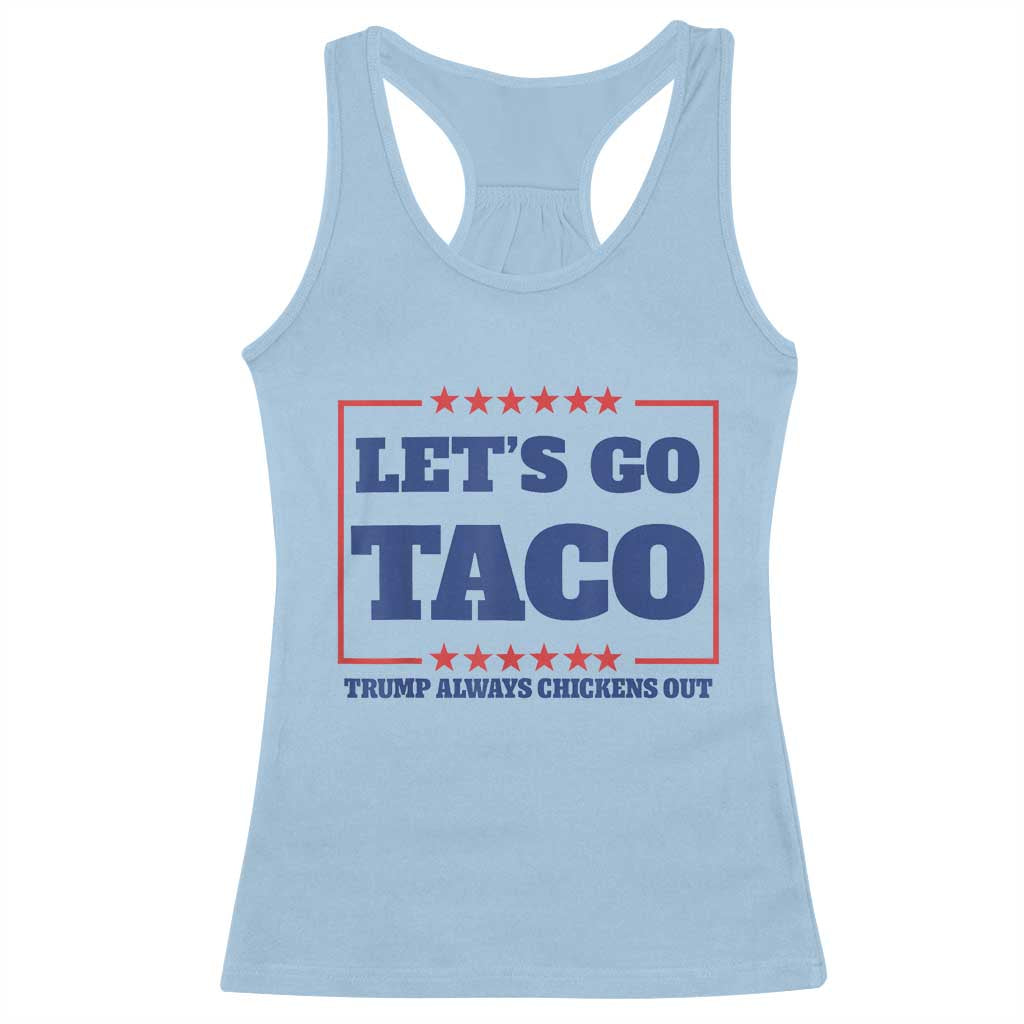 Funny Let's Go Taco Racerback Tank Top Tacos for President Humor TS02 Light Blue Print Your Wear