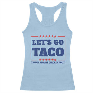 Funny Let's Go Taco Racerback Tank Top Tacos for President Humor TS02 Light Blue Print Your Wear