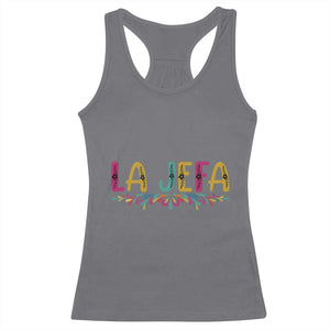 Funny Mexican Spanish La Jefa Boss Racerback Tank Top Mexican Flowers TS11 Charcoal Print Your Wear