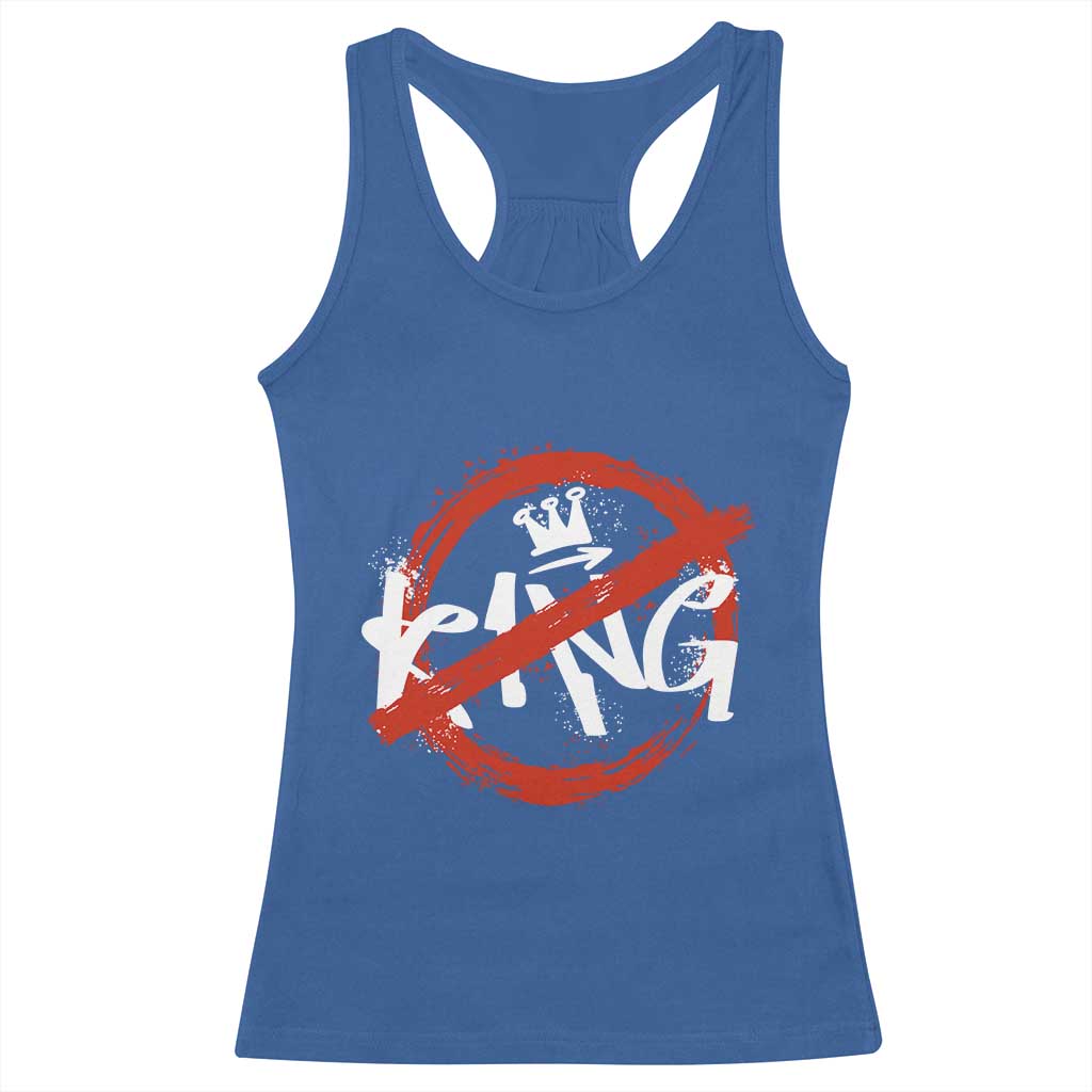Funny No King Graffiti Style Crown Racerback Tank Top TS11 Royal Blue Print Your Wear