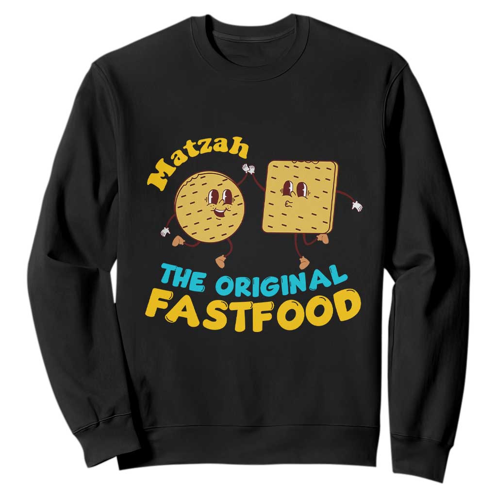 Funny Passover Matzah Sweatshirt The Original Fast Food Seder Jewish TS02 Black Print Your Wear