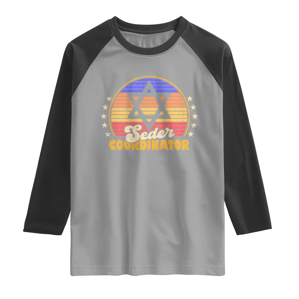Funny Passover Raglan Shirt Seder Coordinator Jewish Passover Leader TS02 Sport Gray Black Print Your Wear