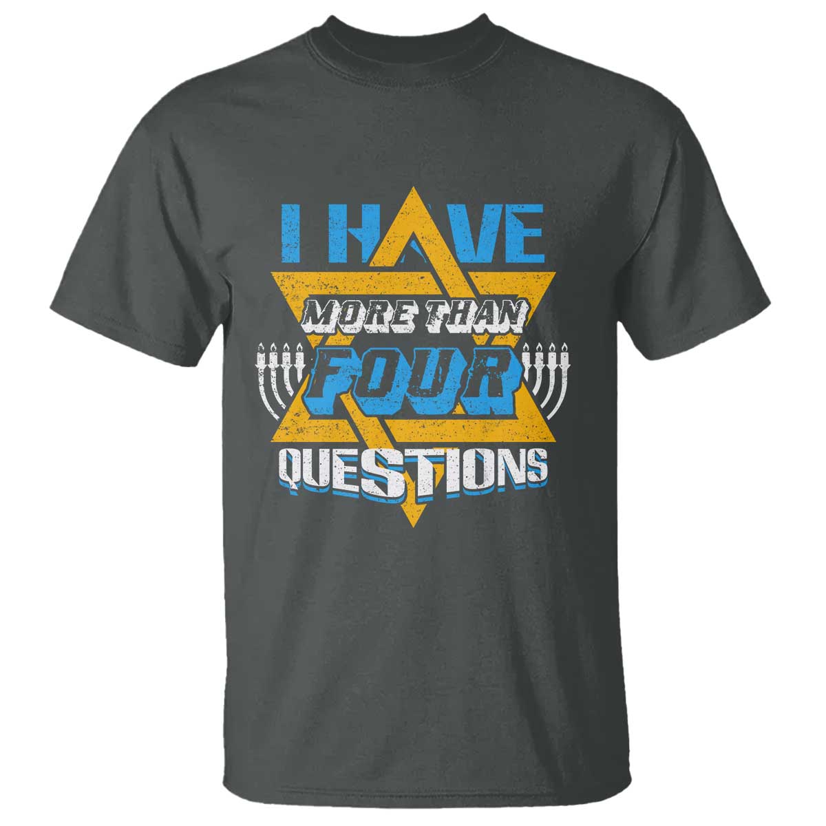 Funny Passover T Shirt Funny I Have More Than Four Questions Passover Kids TS02 Dark Heather Print Your Wear