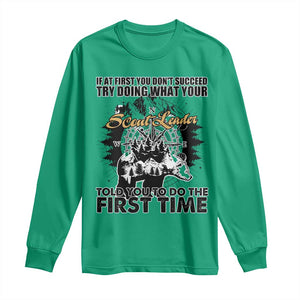 Funny Scouting Adventure Long Sleeve Shirt Doing What Your Scout Leader Told You To Do Camping Compass TS02 Irish Green Print Your Wear