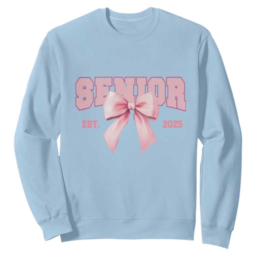 Funny Senior EST 2025 Graduation Coquette Sweatshirt TS11 Light Blue Print Your Wear