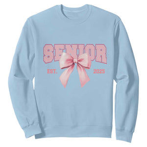 Funny Senior EST 2025 Graduation Coquette Sweatshirt TS11 Light Blue Print Your Wear