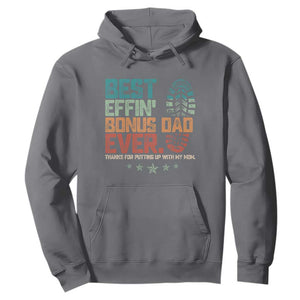 Funny Step Dad Hoodie Best Effin Bonus Dad Ever Retro TS10 Charcoal Print Your Wear