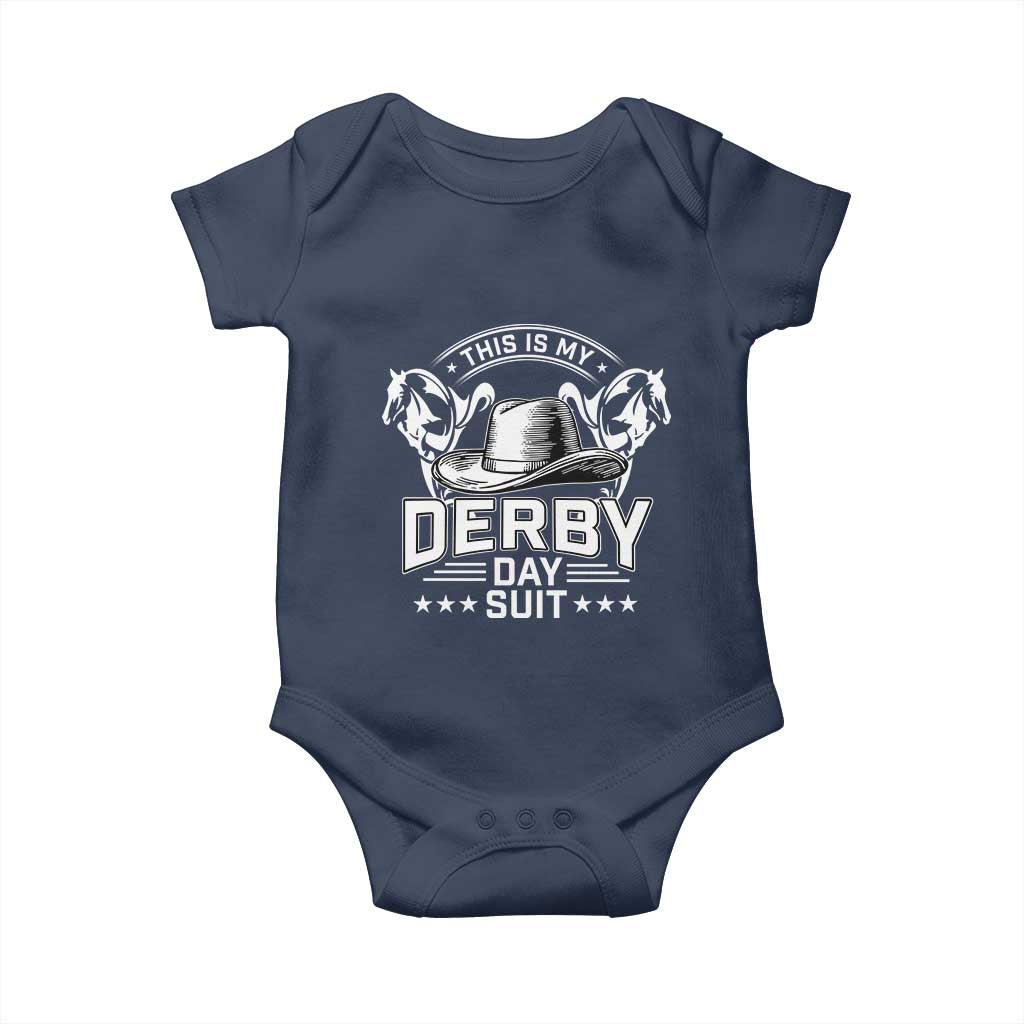 Funny This Is My Derby Day Suit Baby Onesie Horse Racing TS11 Navy Print Your Wear