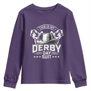 Funny This Is My Derby Day Suit Youth Sweatshirt Horse Racing TS11 Purple Print Your Wear