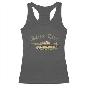 Funny WW2 Tank History Stug Life Racerback Tank Top TS11 Dark Heather Print Your Wear