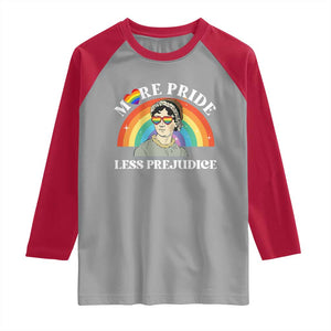 Gay Pride Raglan Shirt More Pride Less Prejudice LGBT Pride Month TS02 Sport Gray Red Print Your Wear
