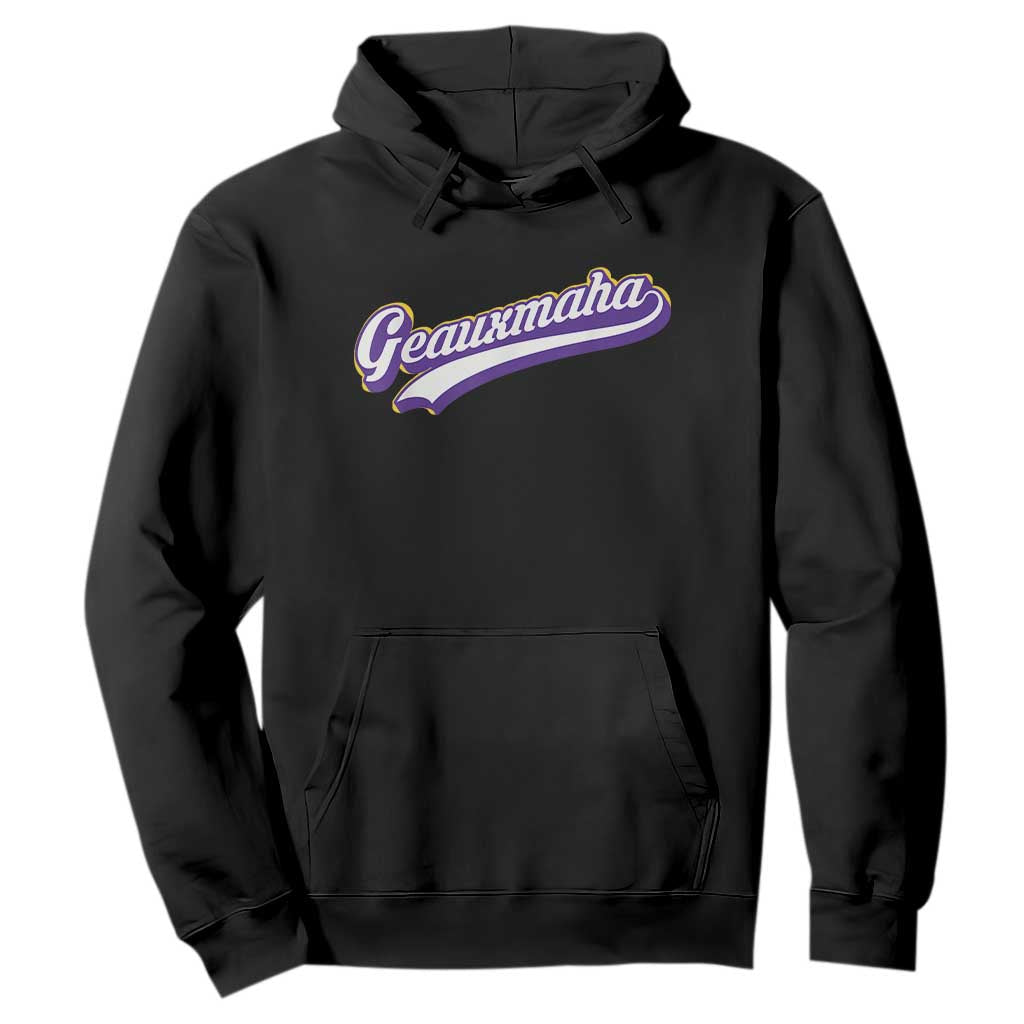 Geauxmaha Vintage Throwback Design Hoodie Gold Baseball Fan TS02 Black Print Your Wear