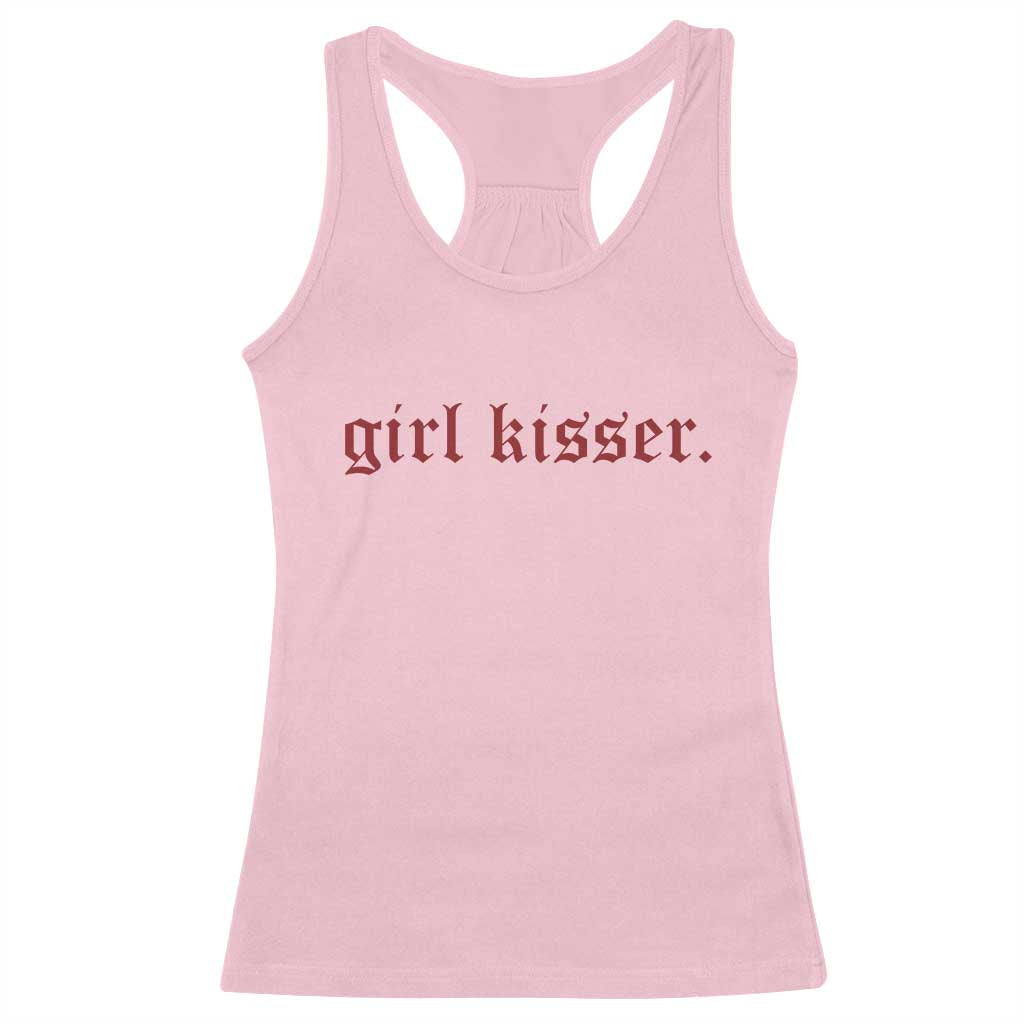 Girl Kisser Racerback Tank Top Funny Lesbian Pride TS10 Light Pink Print Your Wear