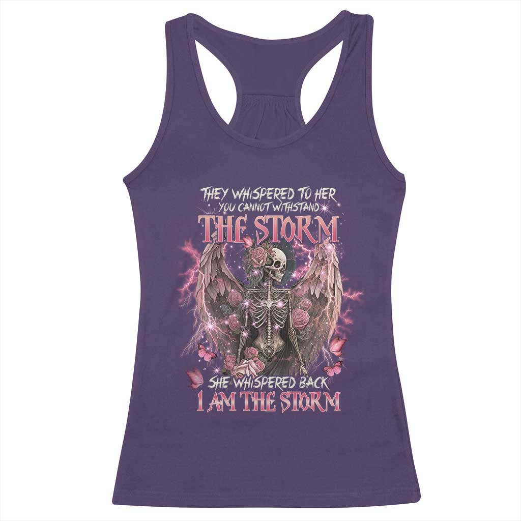 Gothic Skeleton Fairy Racerback Tank Top She Whispered Back I Am The Storm Dark Angel TS02 Purple Print Your Wear