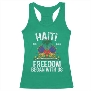 Haiti Freedom Began With Us Racerback Tank Top Haitian Flag Day TS11 Irish Green Print Your Wear