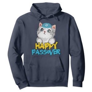 Happy Passover Cute Cat Hoodie Seder Jewish Pesach TS02 Navy Print Your Wear