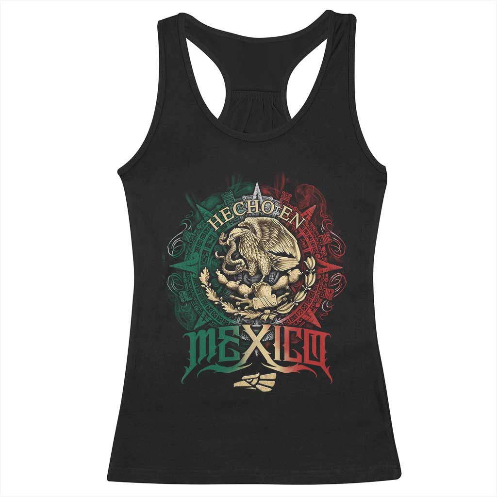 Hecho En Mexico Racerback Tank Top Mexican Pride Aztec Eagle TS11 Black Print Your Wear