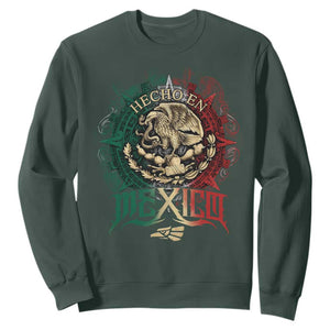 Hecho En Mexico Sweatshirt Mexican Pride Aztec Eagle TS11 Dark Forest Green Print Your Wear