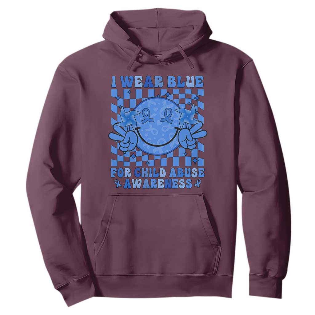 I Wear Blue For Child Abuse Awareness Month Hoodie TS11 Maroon Print Your Wear