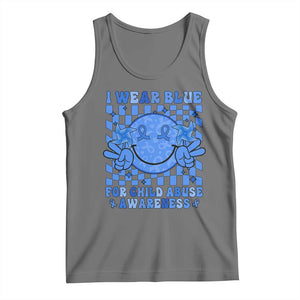 I Wear Blue For Child Abuse Awareness Month Tank Top TS11 Black Heather Print Your Wear