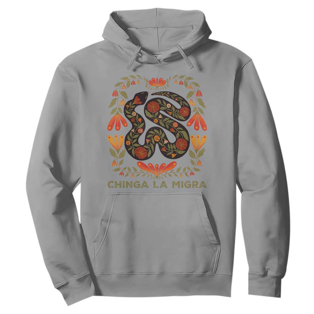 Immigrant Rights Hoodie Chinga La Migra TS10 Sport Gray Print Your Wear