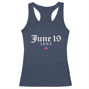 June 19 1865 Juneteenth Flag Racerback Tank Top Celebrating Black Freedom History TS10 Navy Print Your Wear