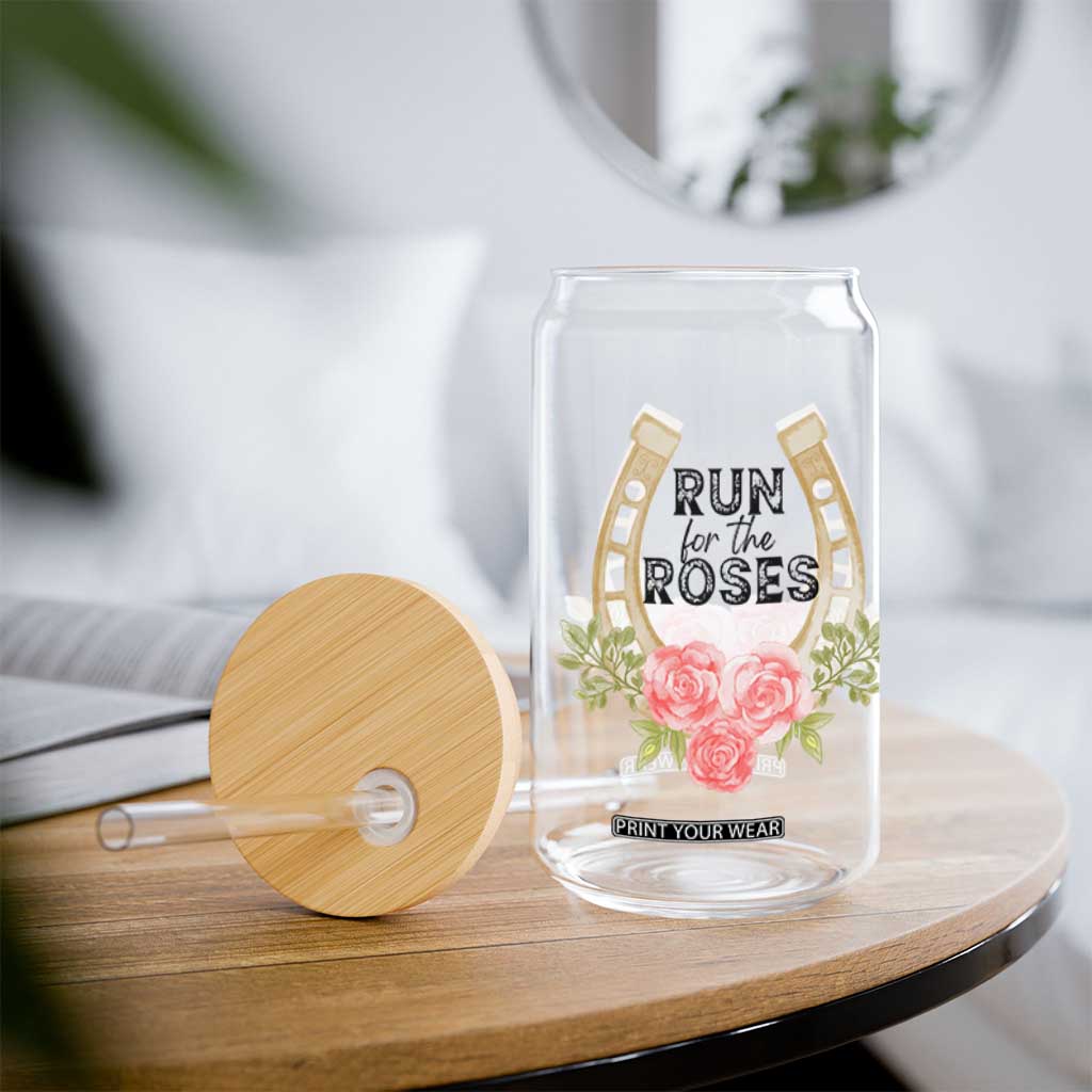 Ky Derby Horse Racing Glass Can Horses and Roses TS02 Print Your Wear