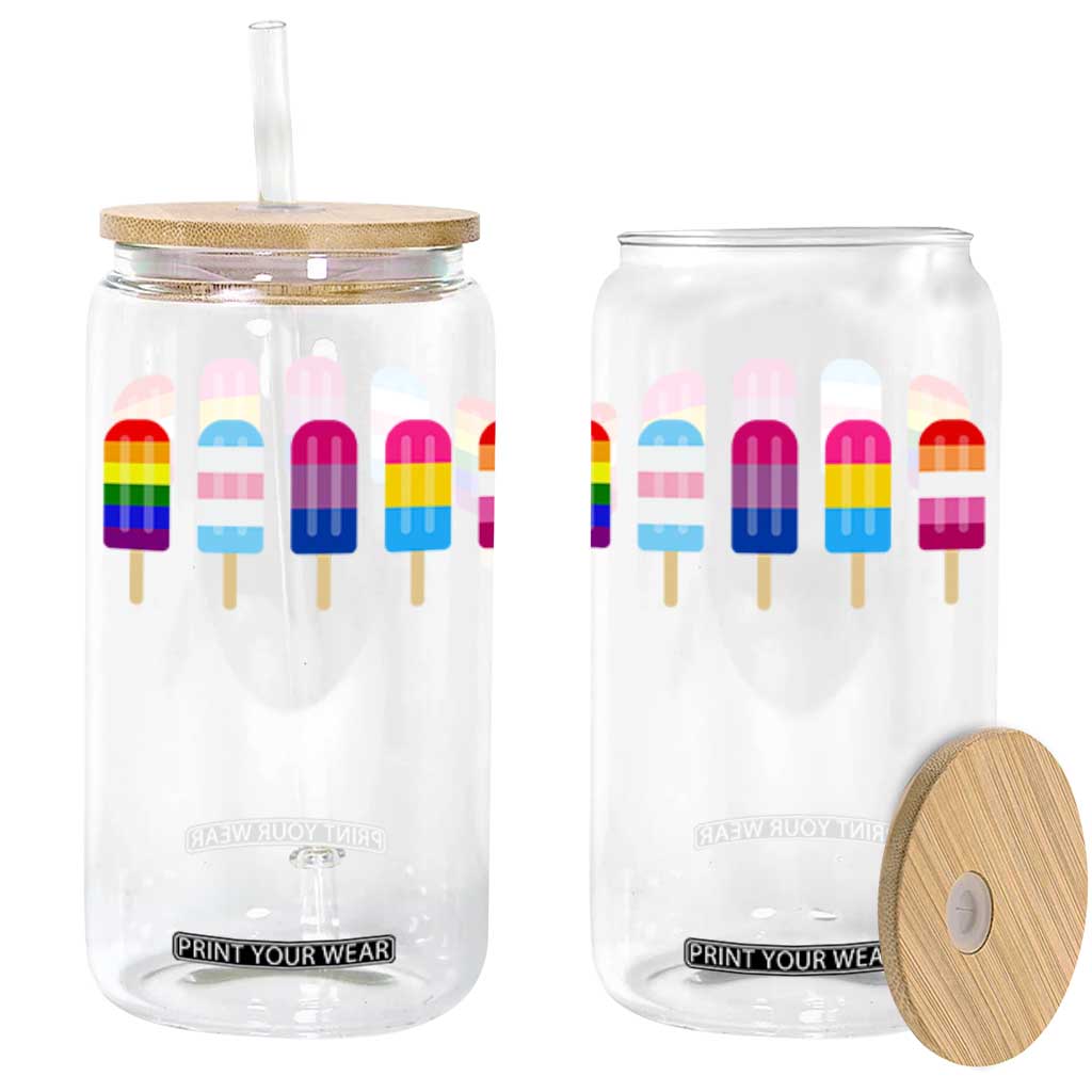LGBT Rainbow Popsicles Glass Can Summer Ice Cream LGBTQ Pride Ally TS10 Black Print Your Wear