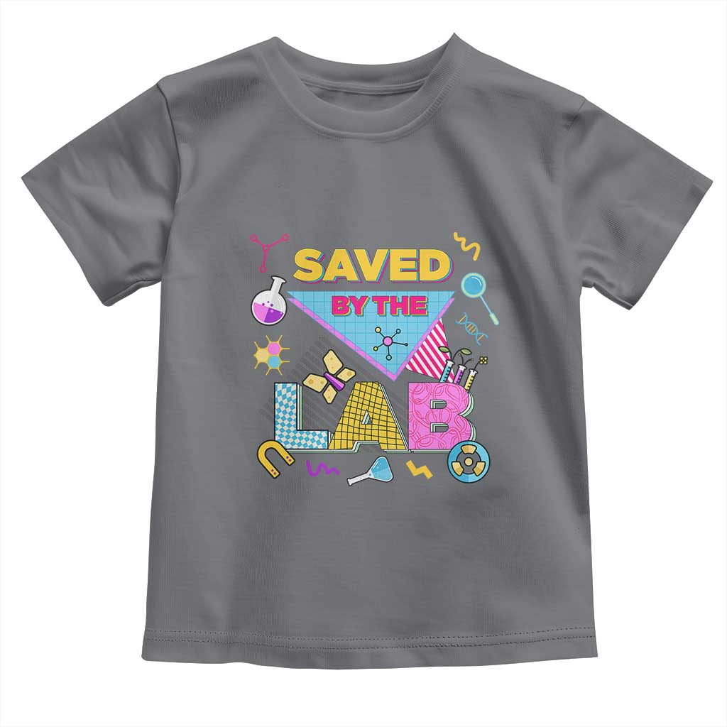 Lab Week Toddler T Shirt Saved By The Lab Retro Medical Laboratory Tech TS02 Charcoal Print Your Wear