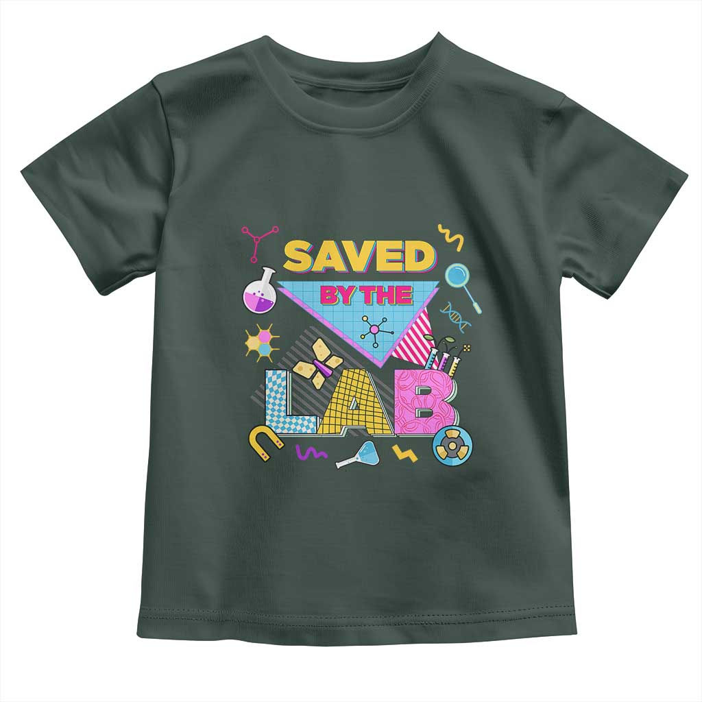 Lab Week Toddler T Shirt Saved By The Lab Retro Medical Laboratory Tech TS02 Dark Forest Green Print Your Wear