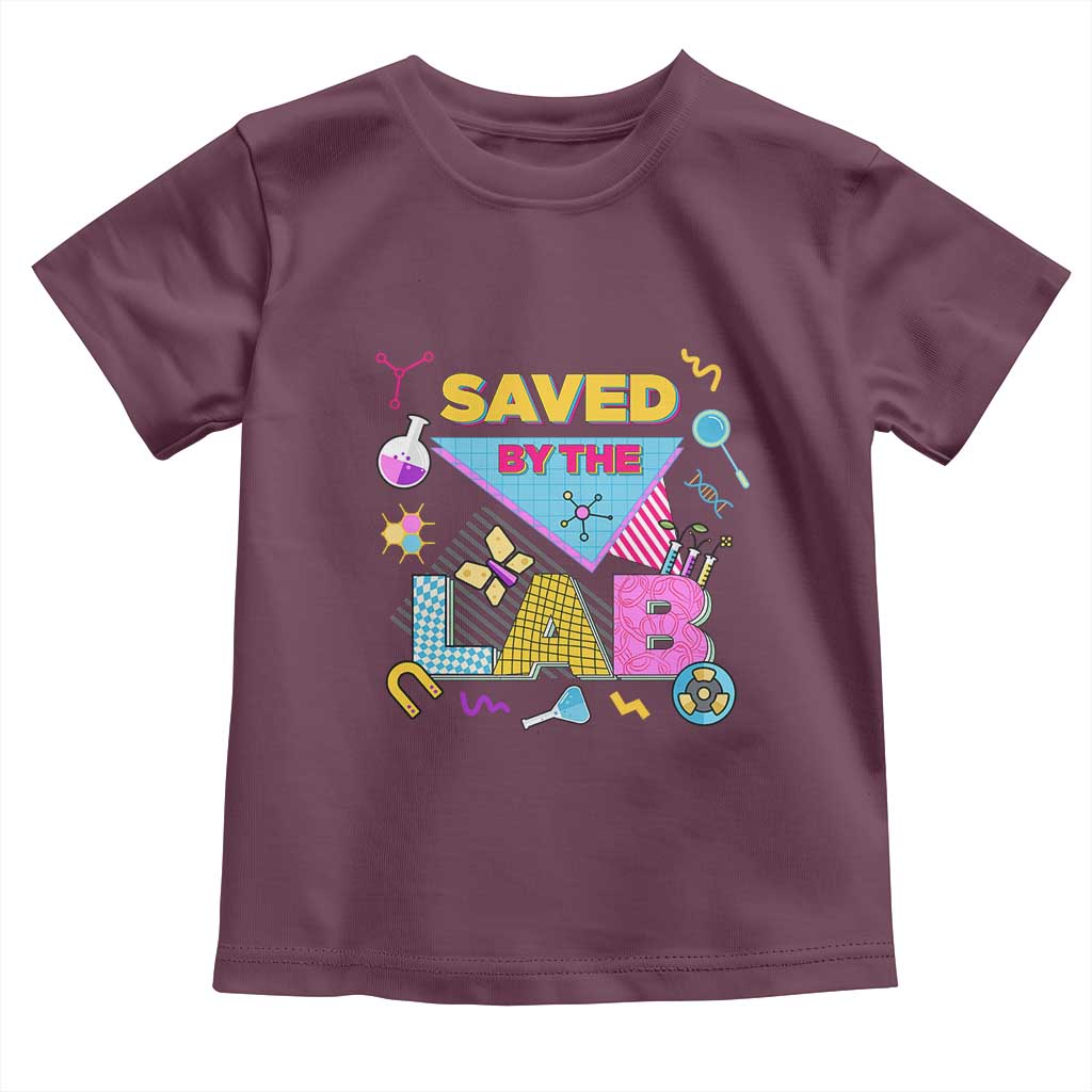Lab Week Toddler T Shirt Saved By The Lab Retro Medical Laboratory Tech TS02 Maroon Print Your Wear