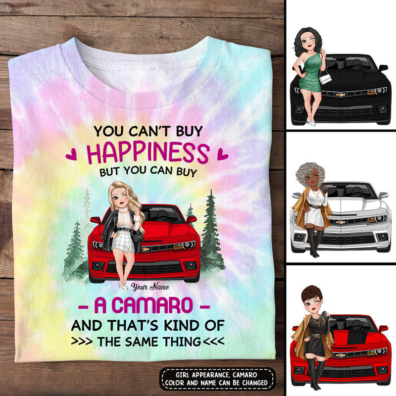 Custom Jeep Shirt You Cant Buy Happiness But You Can Buy A Camaro and Thats Kind Of The Same Thing Tie Dye CTM Youth Custom - Printyourwear