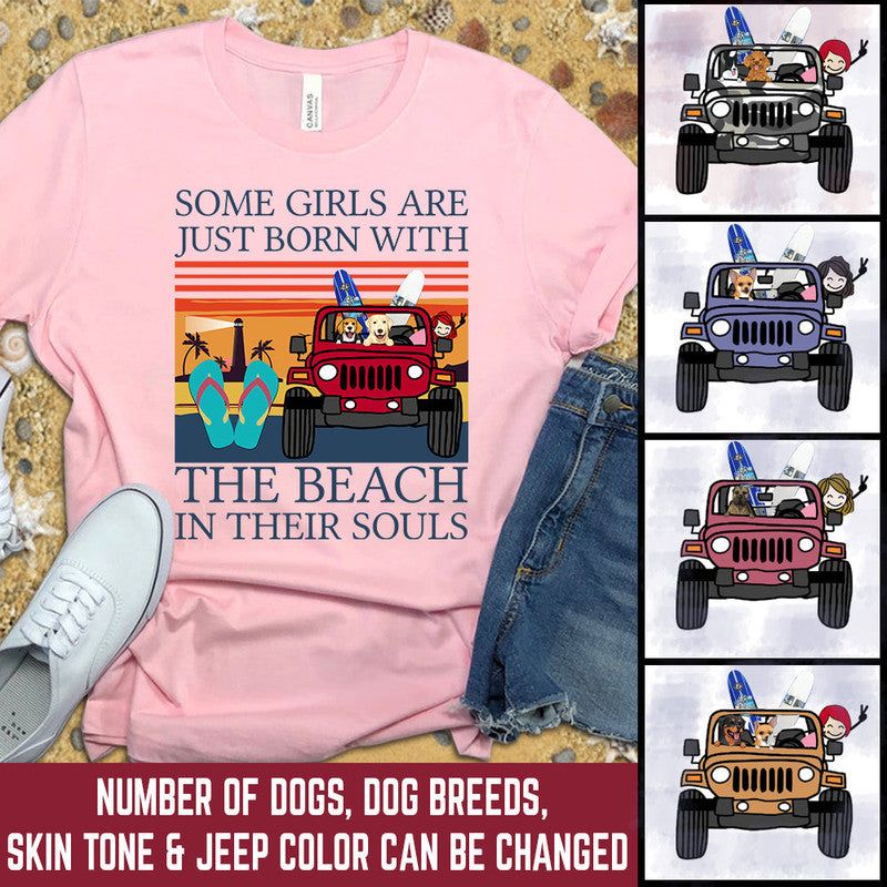 Custom Jeep Tee Shirts Shirt Jeep Beach Dog Girl CTM Youth Custom - Printyourwear