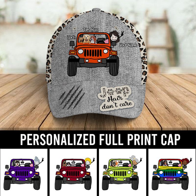 Personalized JP Cap JP Hair Dont Care Leopard Dog Cat CTM Classic Cap Universal Fit Custom - Printyourwear
