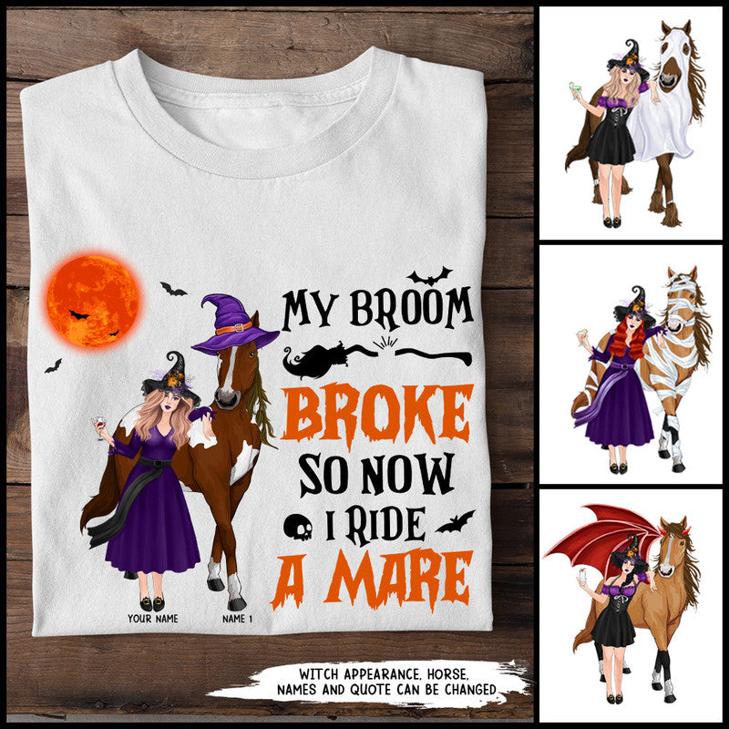 Custom Jeep Tee Shirts My Broom Broke So Now I Ride A Horse NO.1 Halloween Vibes CTM Youth Custom - Printyourwear