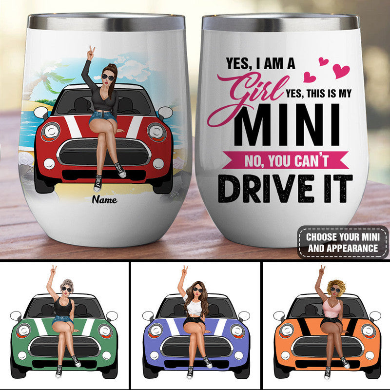 Personalized JP Wine Tumbler This Is My Mini No You Cant Drive It CTM 12 OZ Custom - Printyourwear