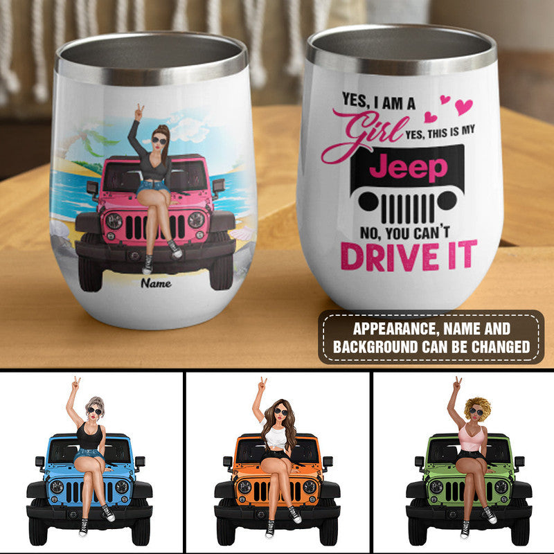 Personalized JP Wine Tumbler This Is My JP You Cant Drive It CTM 12 OZ Custom - Printyourwear